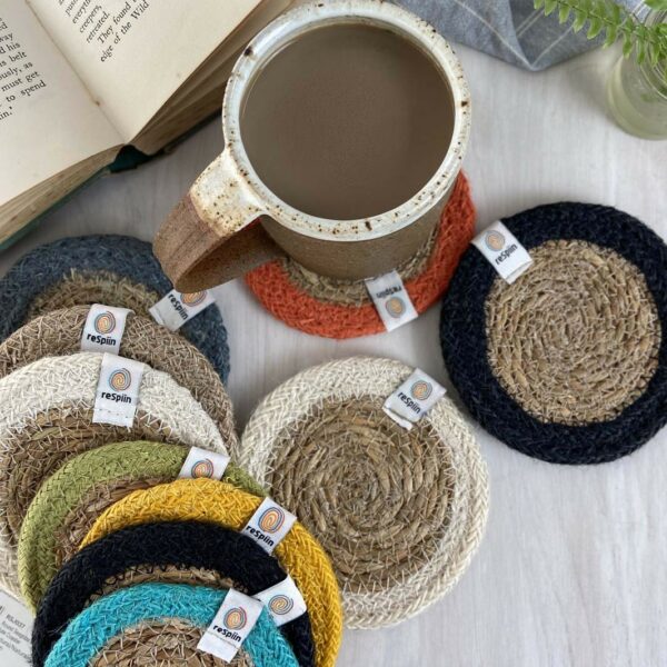 ReSpiin Seagrass & Jute Coasters - Various Colours
