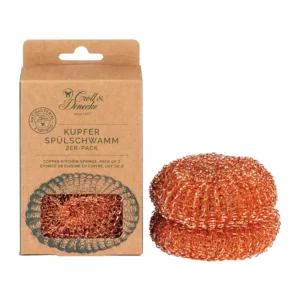 Copper Dish Sponge For Washing, Set of 2 Kitchen Sponges Eco