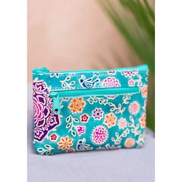 Amala Floral Leather Purse with Pocket