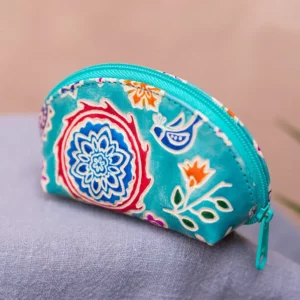 Amala Floral Leather Zip Coin Purse