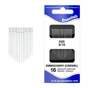 Hand Sewing Needles - Embroidery (Crewel) Size 5/10