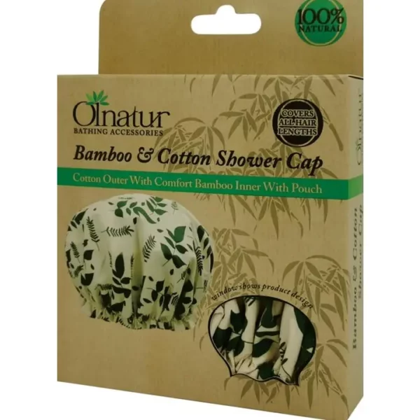 Olnatur - Bamboo & Cotton Shower Cap, Natural Bath Hat
