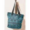 Shoulder Bag Black Handles - Cotton - Elephant Design