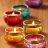Tealight Holders - Recycled Pumpkin Shaped Glass