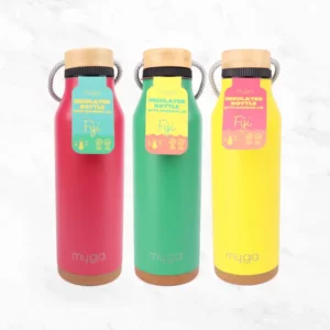 Fiji Insulated Water Bottle with Bamboo Lid - Various Colours