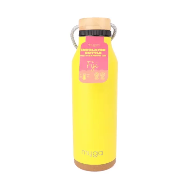 Fiji Insulated Water Bottle with Bamboo Lid - Various Colours