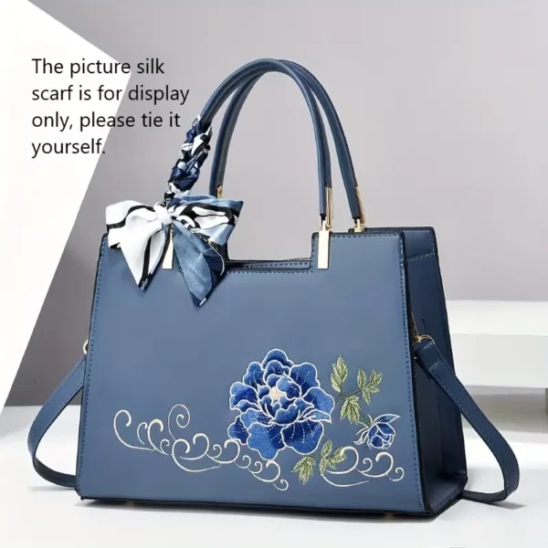 Elegant Handbag with Floral Designs - Various Colours