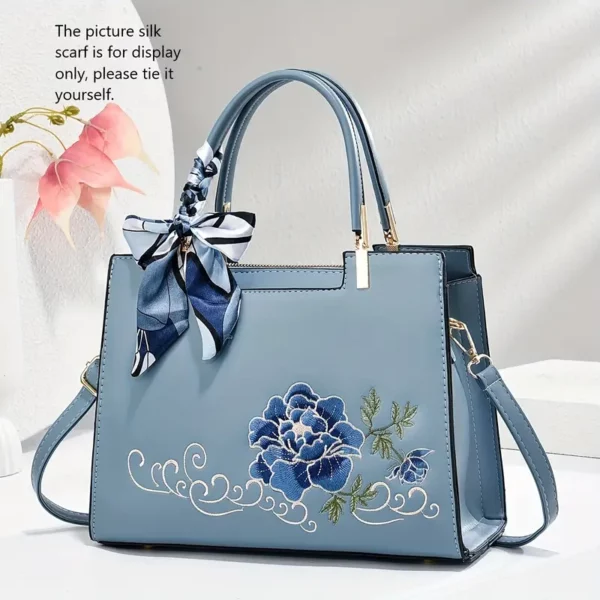 Elegant Handbag with Floral Designs - Various Colours