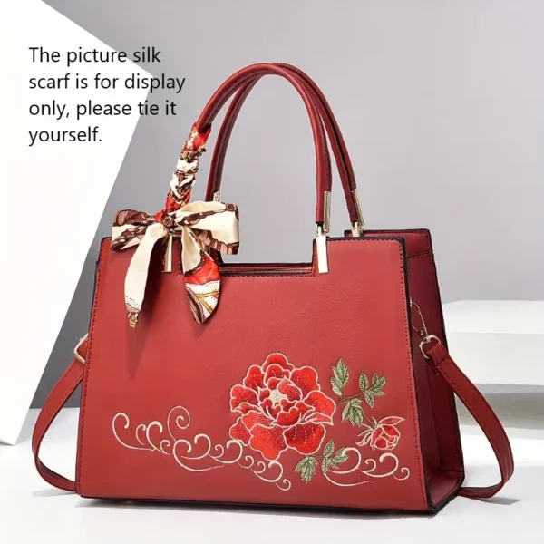 Elegant Handbag with Floral Designs - Various Colours