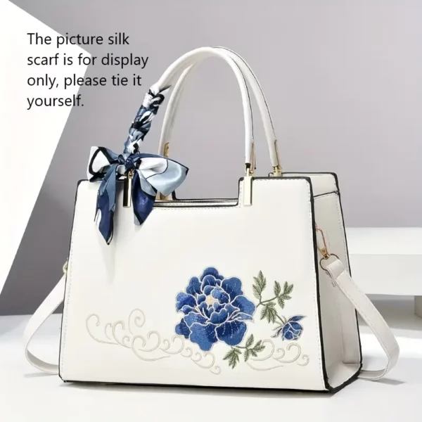 Elegant Handbag with Floral Designs - Various Colours