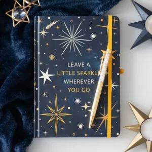 Leave A Little Sparkle Celestial Notebook with Citrine Pen