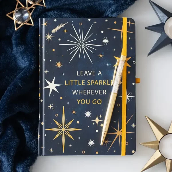 Leave A Little Sparkle Celestial Notebook with Citrine Pen