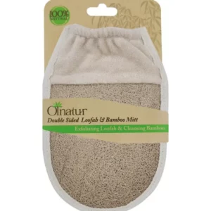 Olnatur Two Sided Loofah & Bamboo Mitt, Loofah Body Scrubber