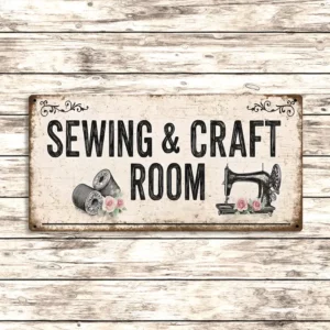 Metal Sign  "Sewing & Craft Room" 12x6 inch