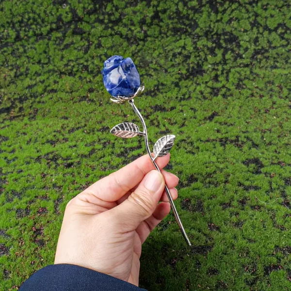 Natural Crystal Rose Ornament - Various Stones