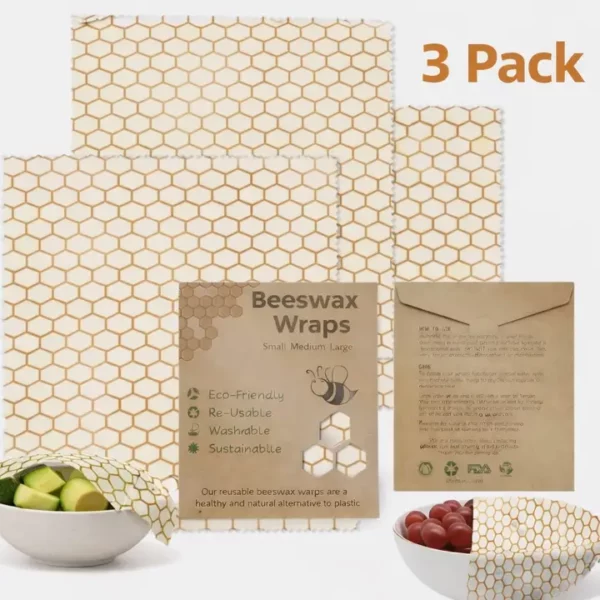 Beeswax Reusable Food Wrap pack of 3